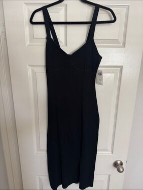 Abercrombie Black Sleeveless Bodycon Midi Dress